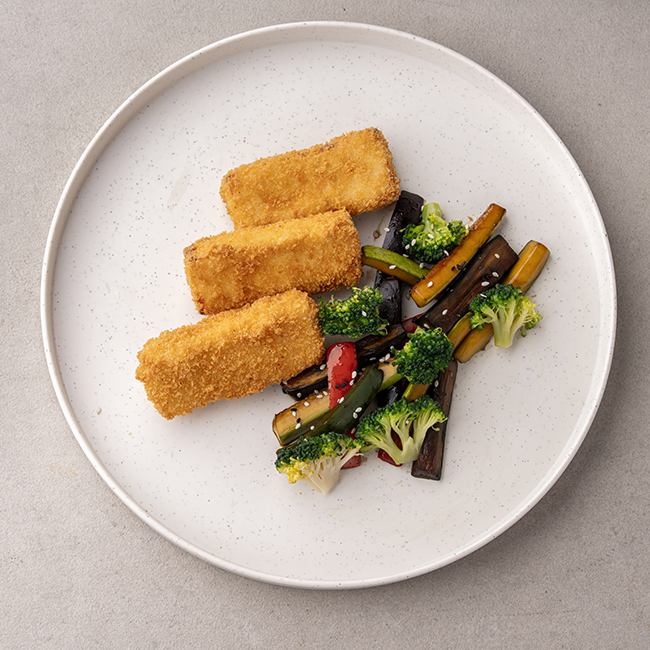 Tofu Karaage With Asian Greens